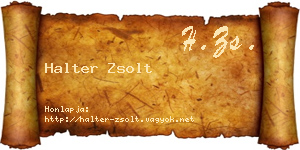 Halter Zsolt névjegykártya